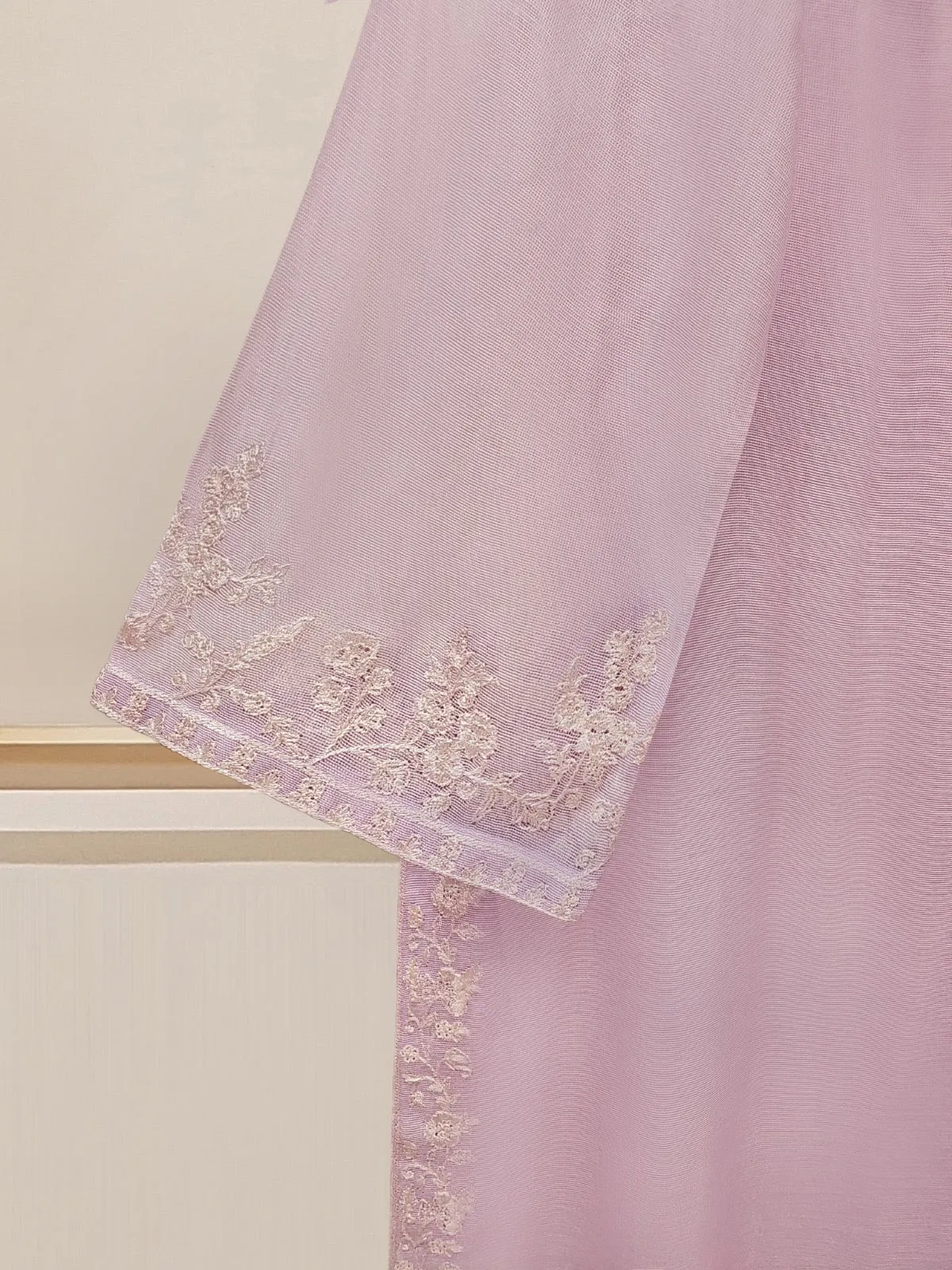 3 Piece - Pure Cotton Net Embroidered Suit S109681