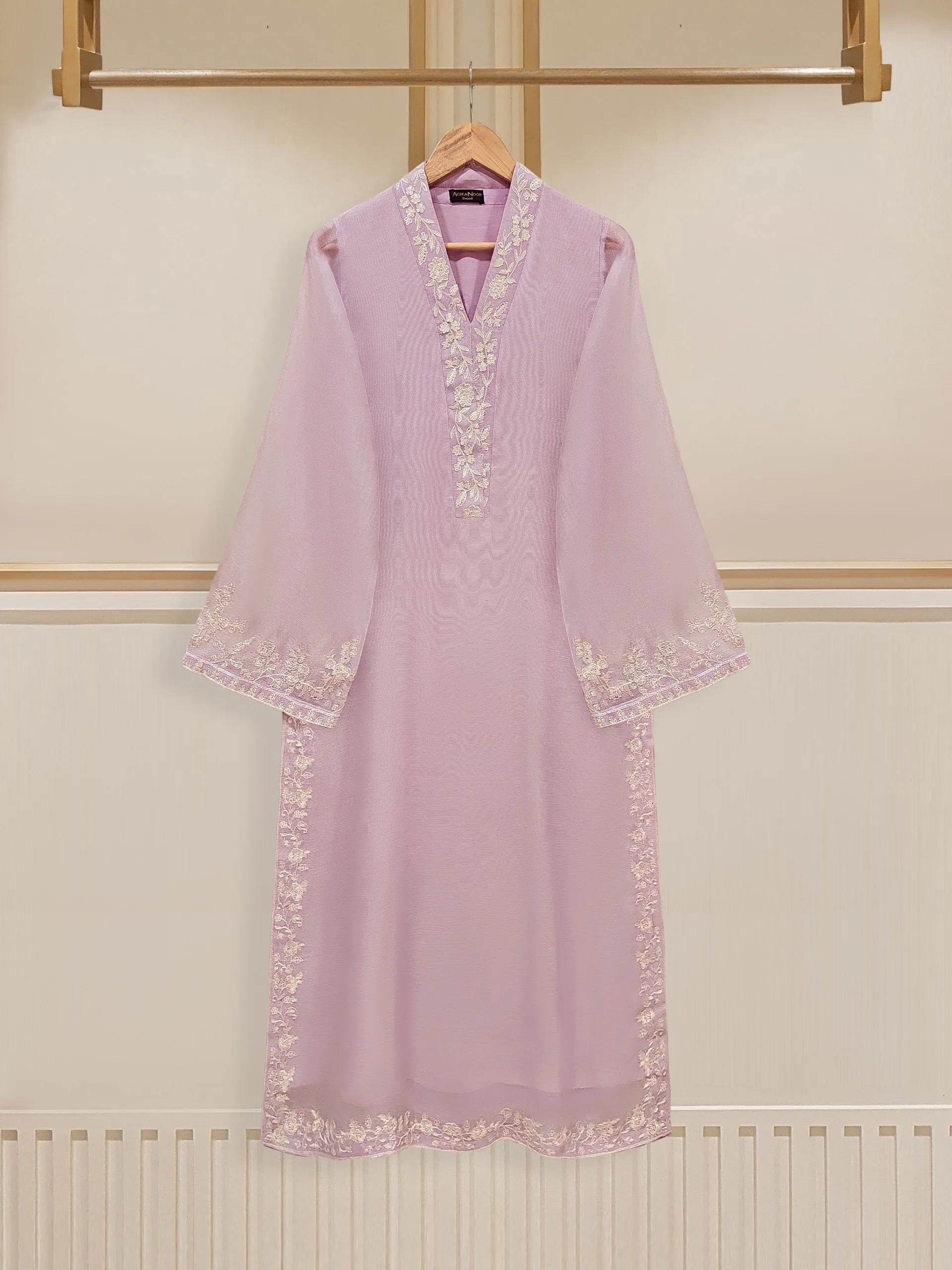 3 Piece - Pure Cotton Net Embroidered Suit S109681
