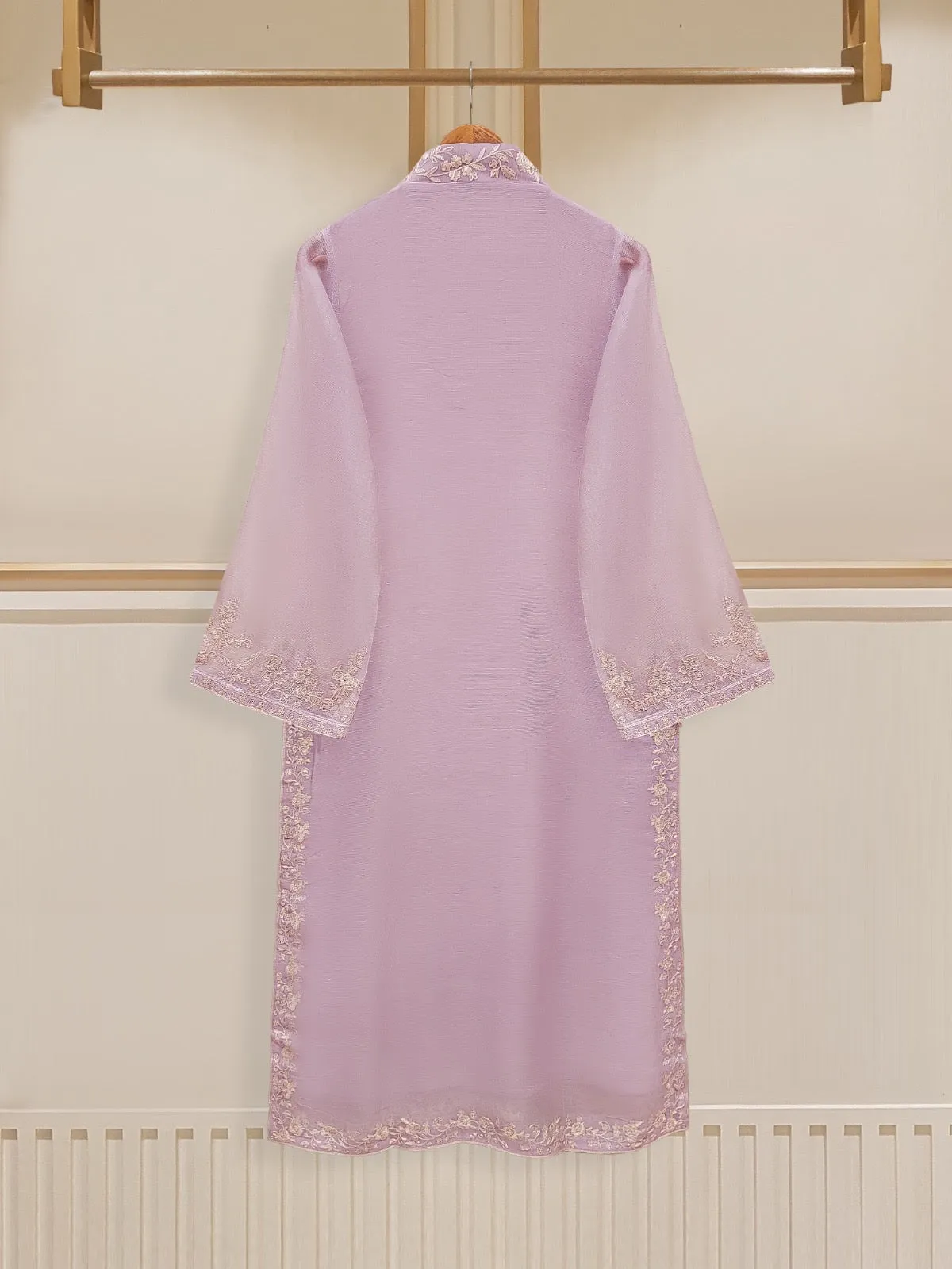 3 Piece - Pure Cotton Net Embroidered Suit S109681