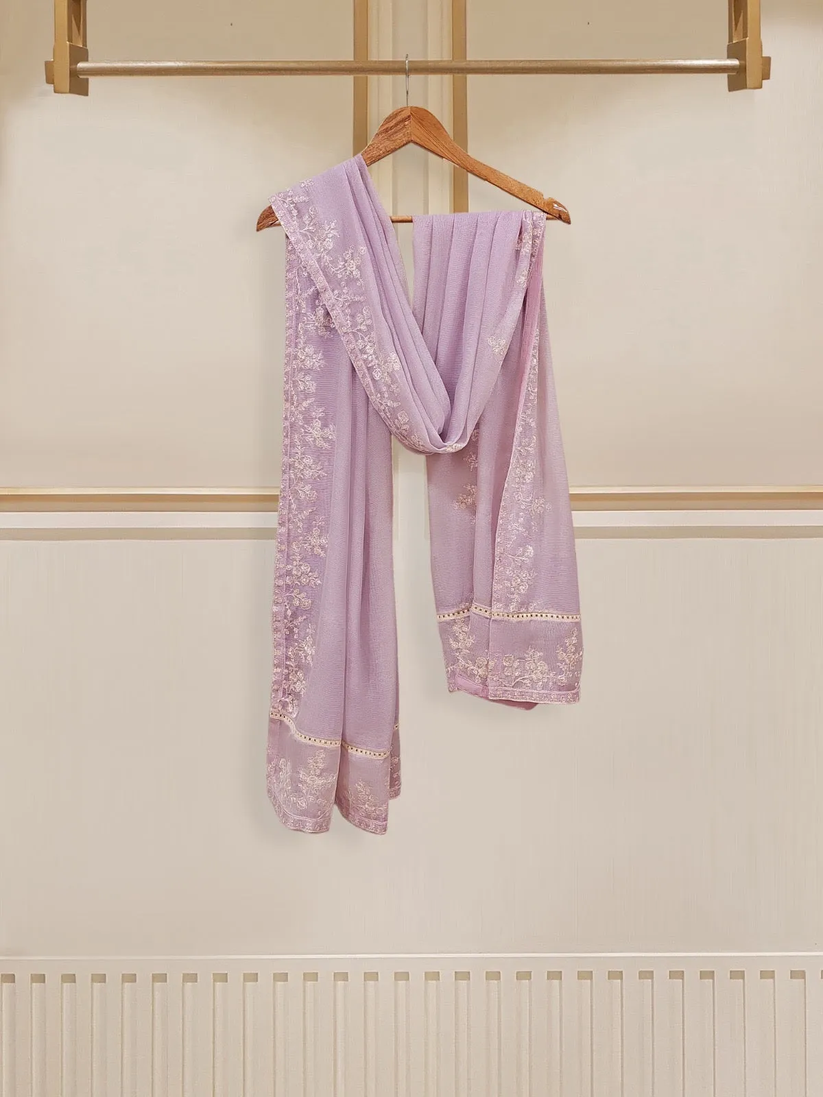 3 Piece - Pure Cotton Net Embroidered Suit S109681