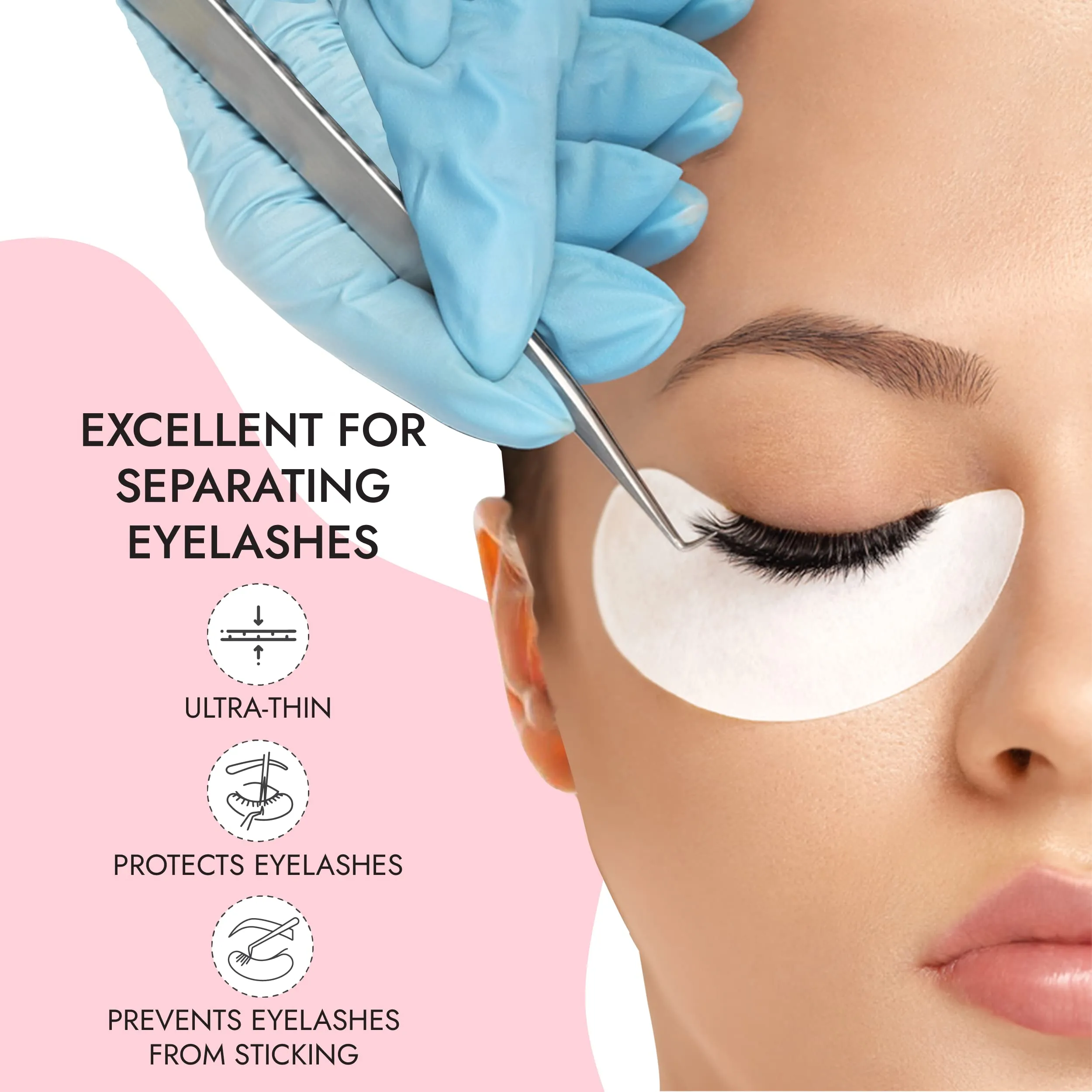 3D Beauty Biogel Eye Pads For Eyelash Extension, Under Eye Pads Eyelash Extension Supplies - 15 Sheets (30 Pairs)