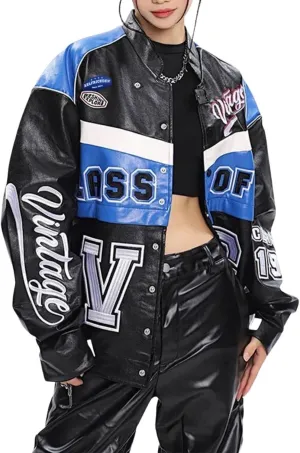 Aelfric Eden Men's Motorcycle Jacket Moto Bomber Lightweight Varsity Jacket Women Vintage Coats