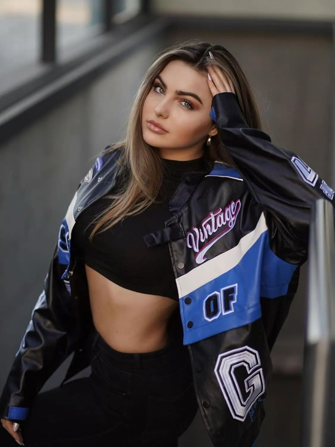 Aelfric Eden Men's Motorcycle Jacket Moto Bomber Lightweight Varsity Jacket Women Vintage Coats