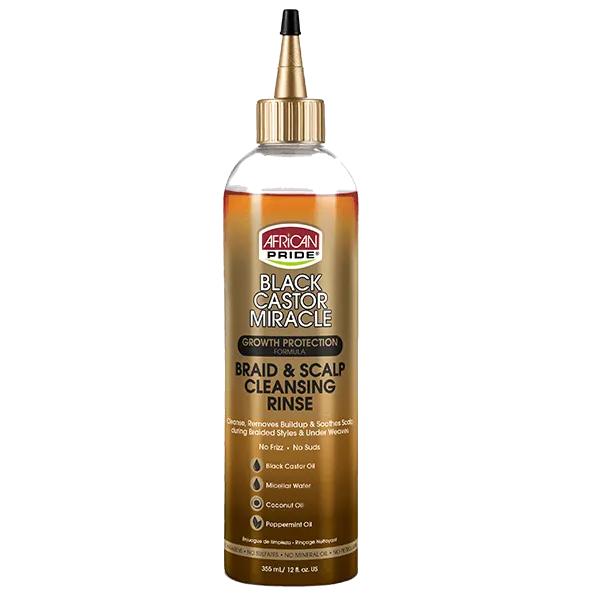 African Pride Black Castor Miracle Braid & Scalp Cleansing Rinse 12oz