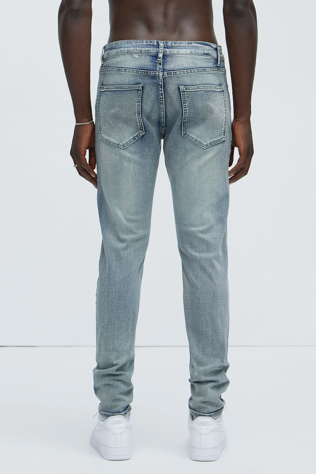 Always Rising Ripped Stacked Skinny Jeans - Medium Blue Wash