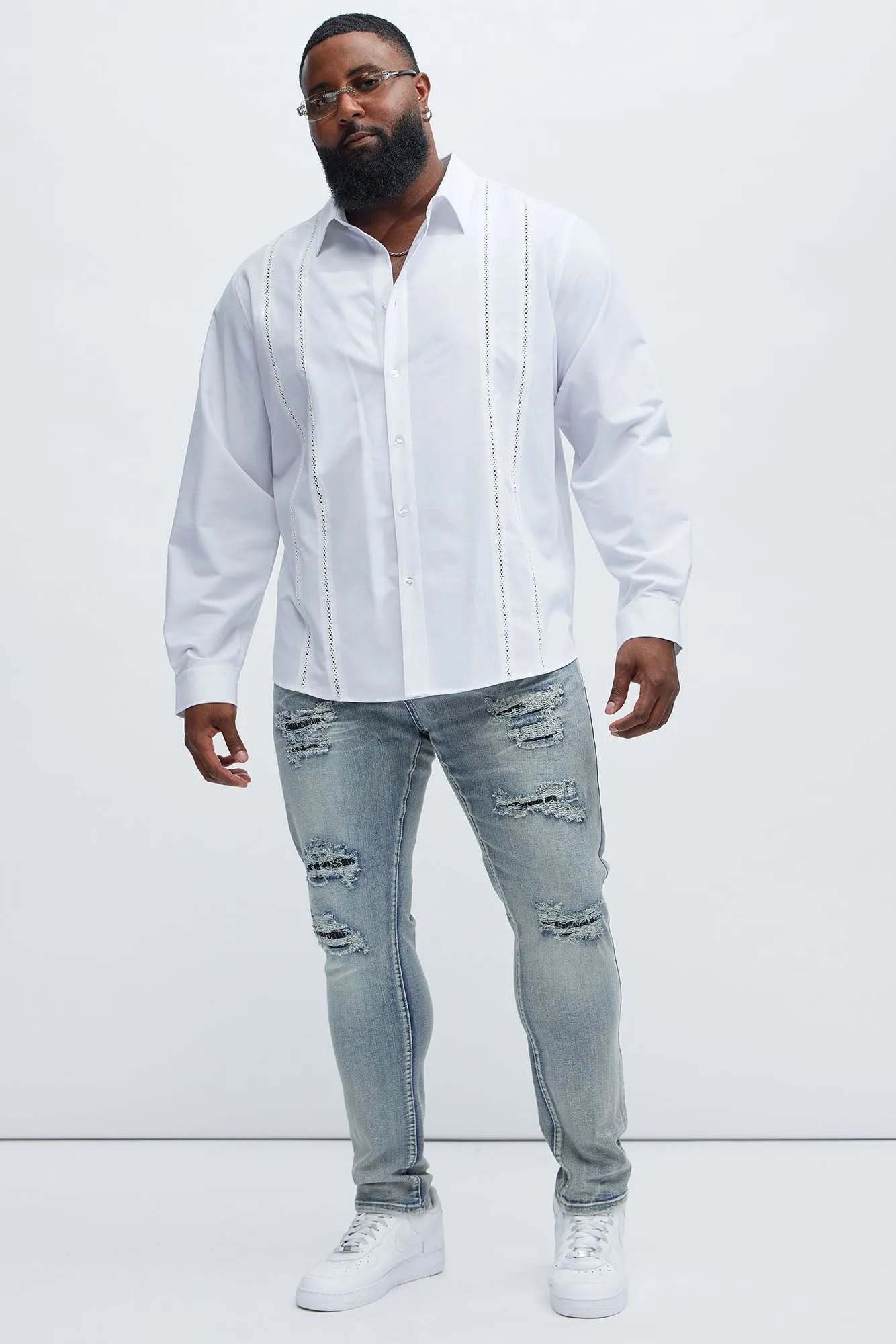 Always Rising Ripped Stacked Skinny Jeans - Medium Blue Wash