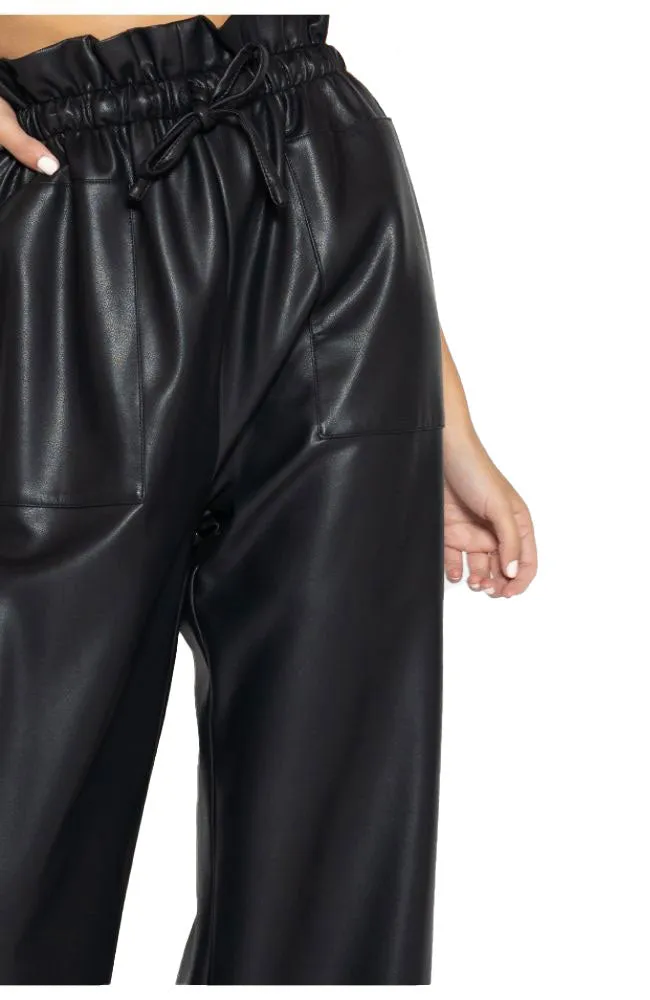 Ankle Pleather Waist Pant