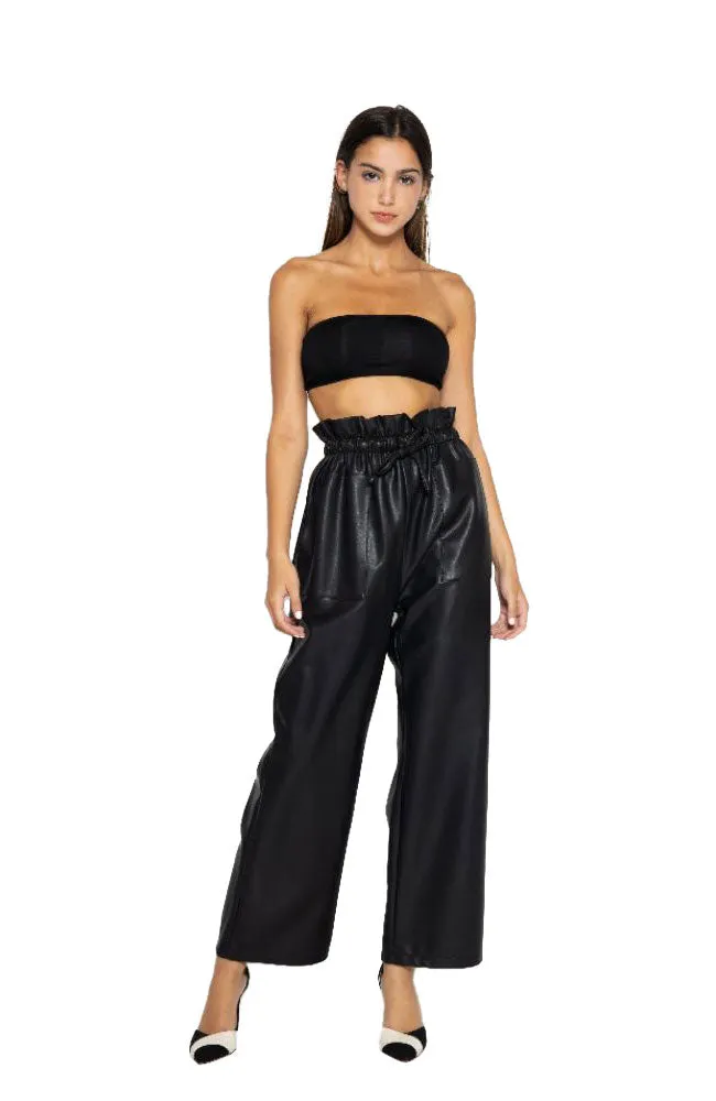 Ankle Pleather Waist Pant