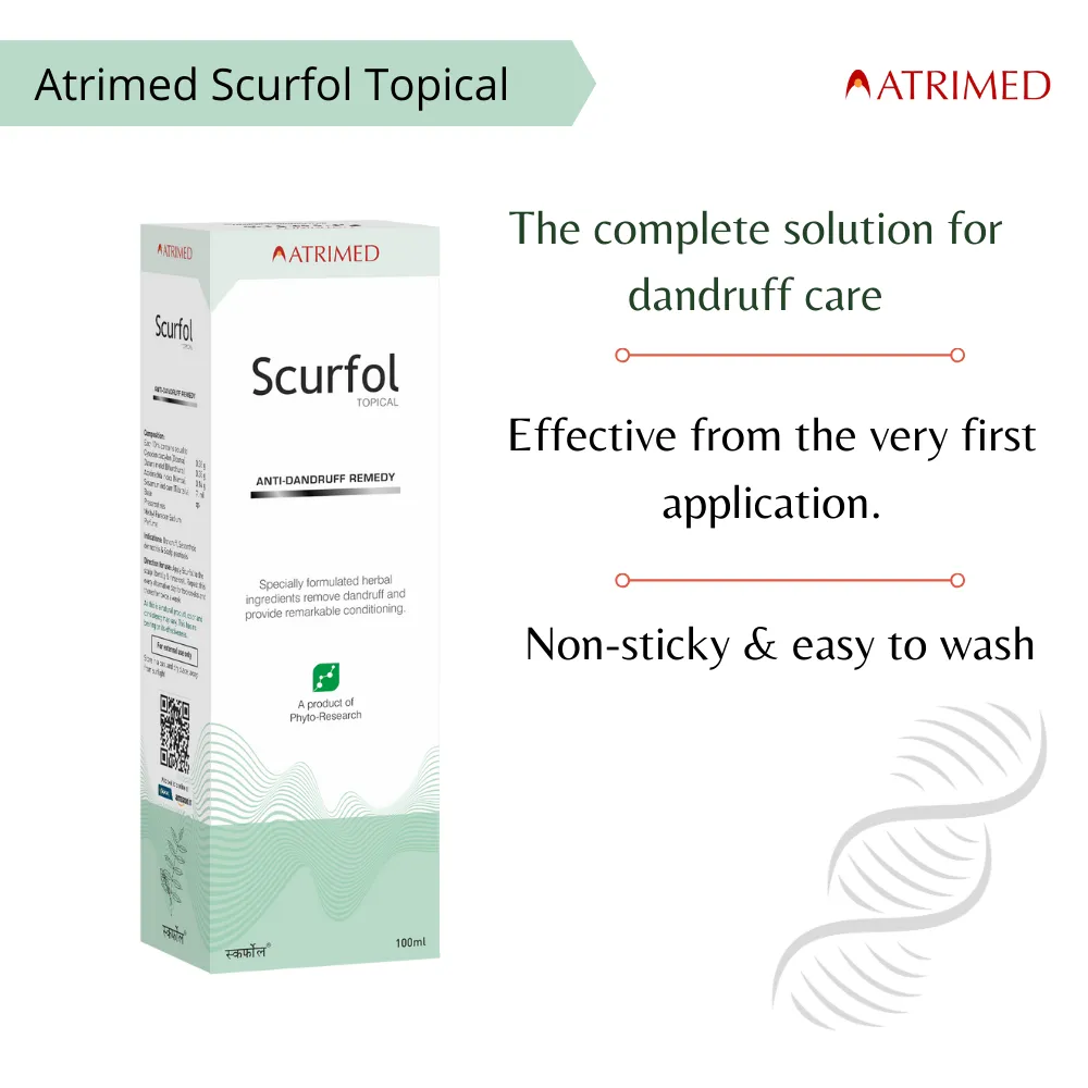 Atrimed Scurfol Anti-Dandruff Shampoo | Pack of 1 | 100ml