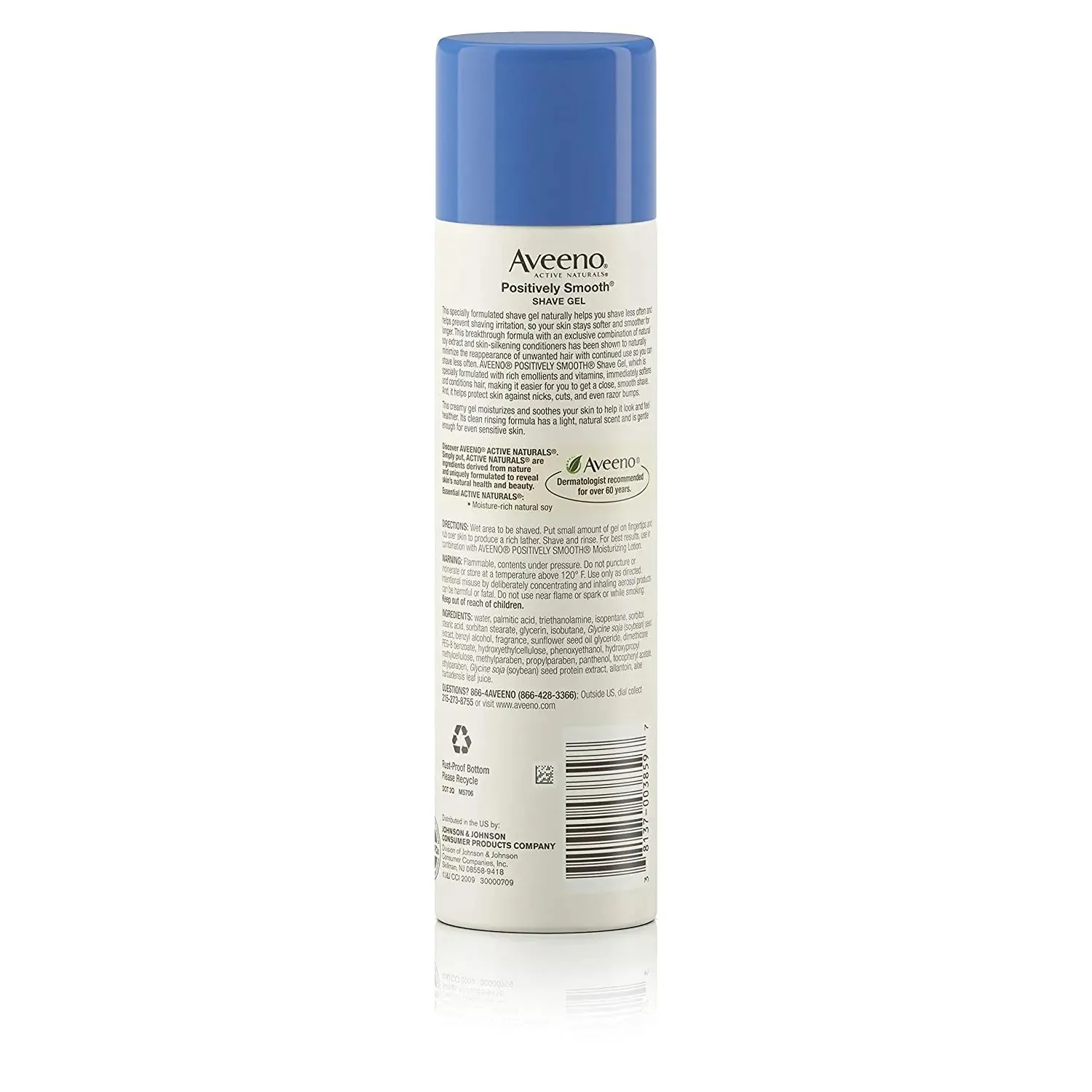Aveeno Positively Smooth Moisturizing Shave Gel, 7 Oz (1 Pack of two items)