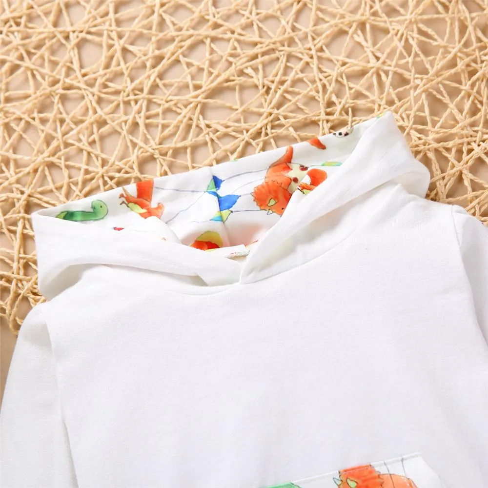 Baby Unisex Dinosaur Hooded Long Sleeve Top & Pants Baby Outfits