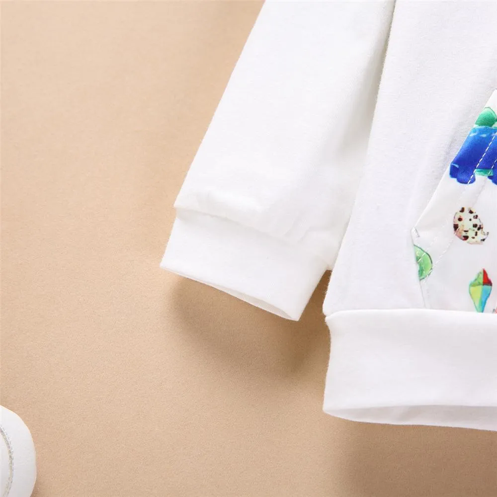 Baby Unisex Dinosaur Hooded Long Sleeve Top & Pants Baby Outfits
