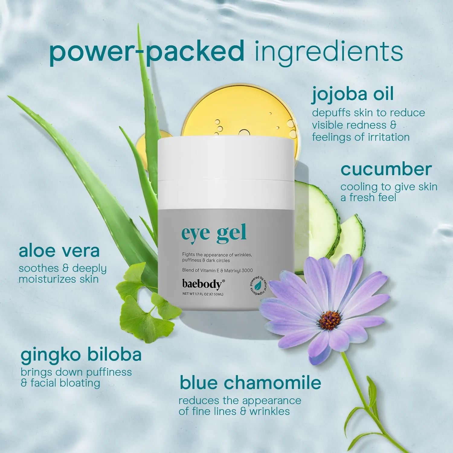 Baebody Eye Gel, Advanced Cooling Under Eye Cream For Dark Circles - Eye Cream for Puffiness and Bags under Eyes - Eye Cream Anti Aging & Hydrating, Beauty Gifts for Women