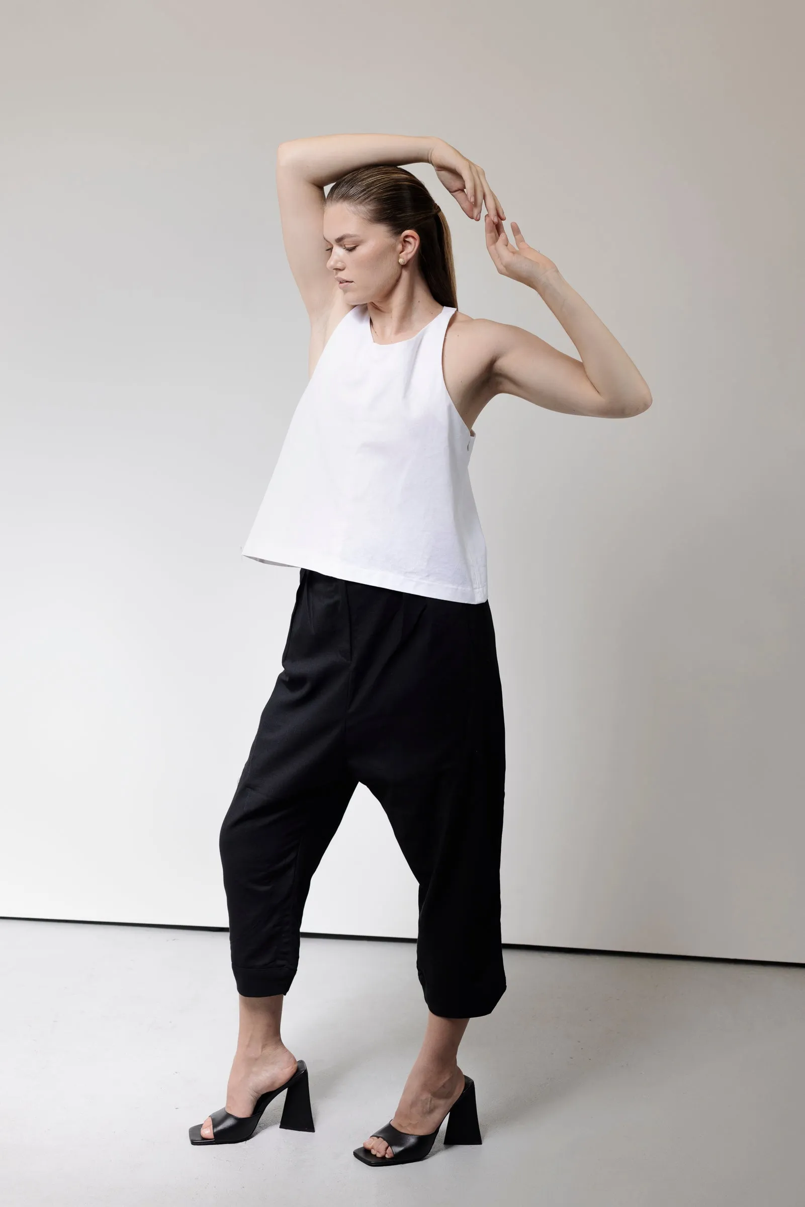 Black Peta Cocoon Pant- Australian-Made Contemporary Design