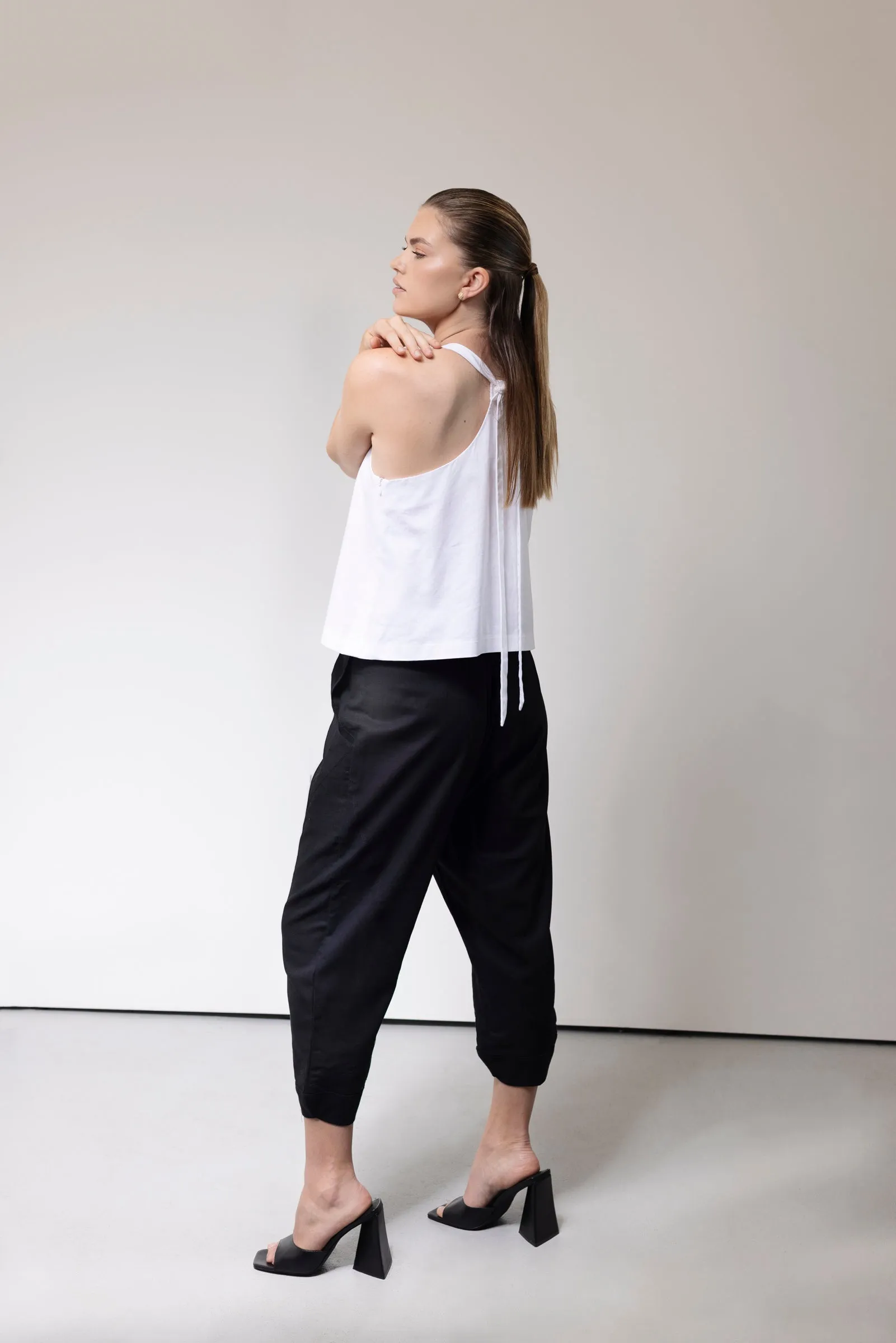Black Peta Cocoon Pant- Australian-Made Contemporary Design