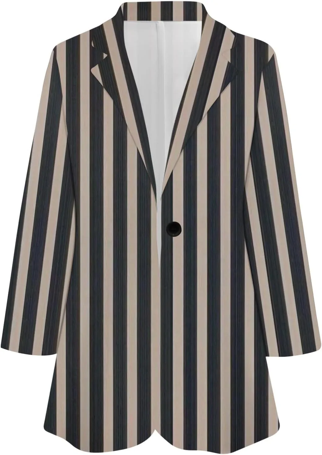 Blazers For Women Business Casual,2024 Fall Trendy Black And White Striped Blazer Lapel Open Front Cardigan Jacket