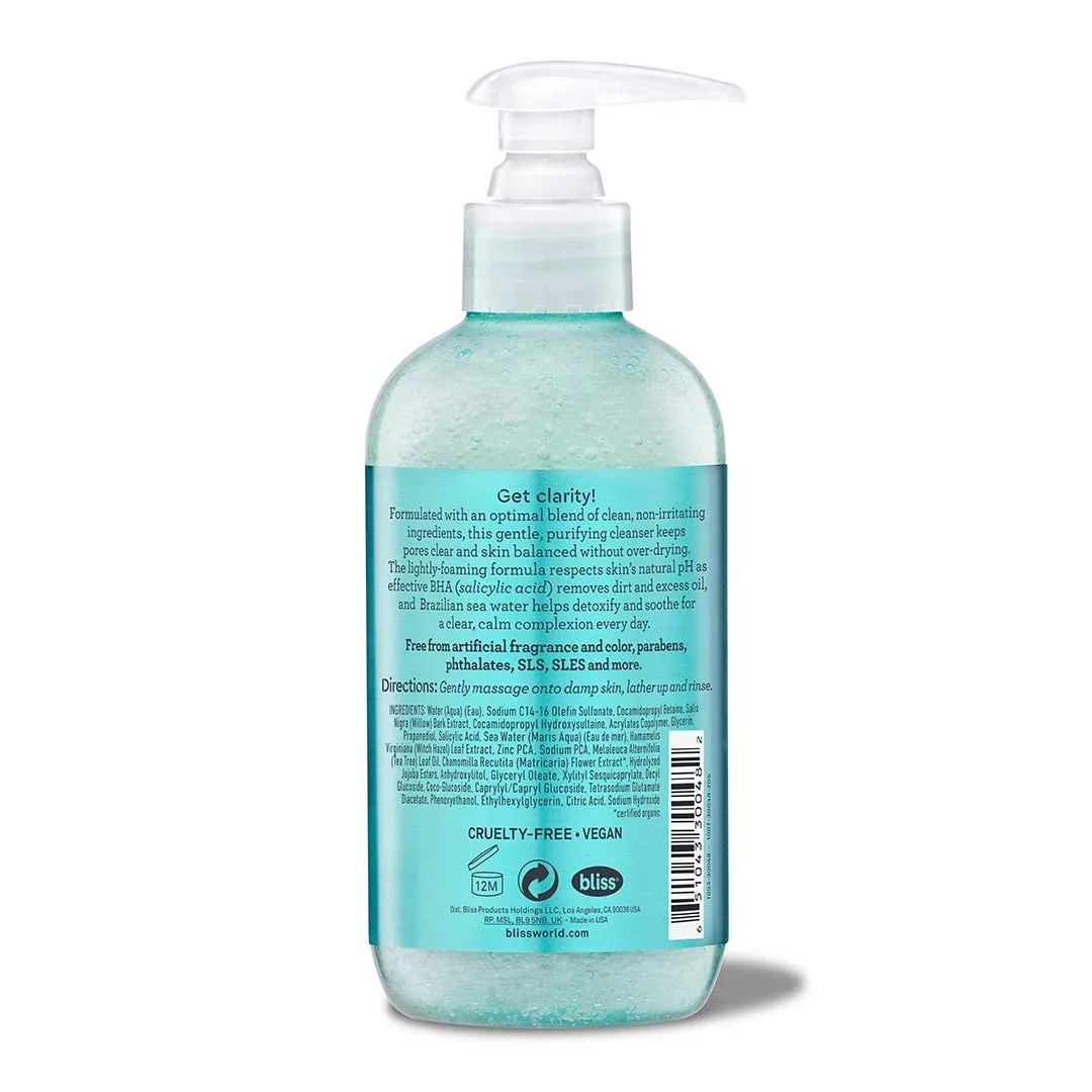 Bliss Clear Genius Clarifying Gel Cleanser | Non-Irritating | Clean | Cruelty-Free | Paraben Free | Vegan | 6.4 oz