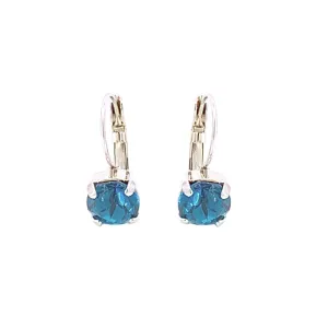 Blue Zircon Crystal Drop Earrings