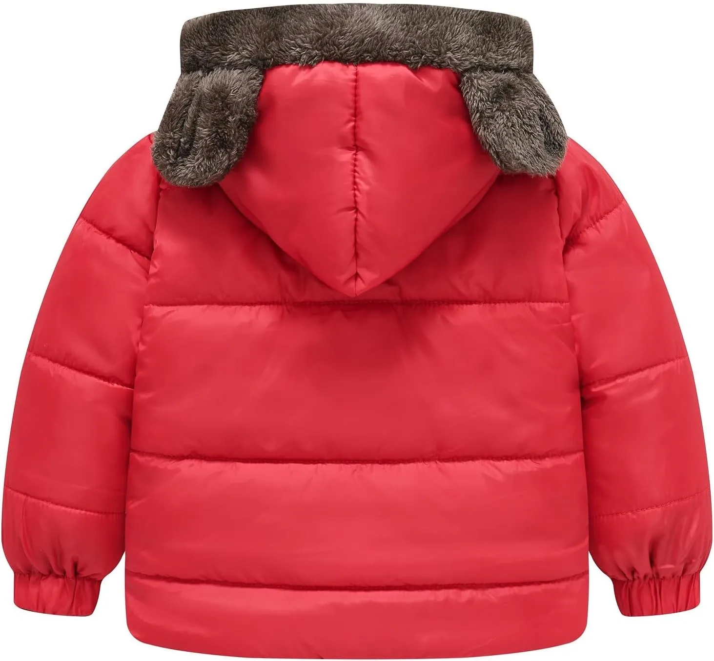 Boys and Girls Middle Children Solid Color Ears Cute Pocket Short Cotton Padded Children's Coat Boy Coat Winter Clothes