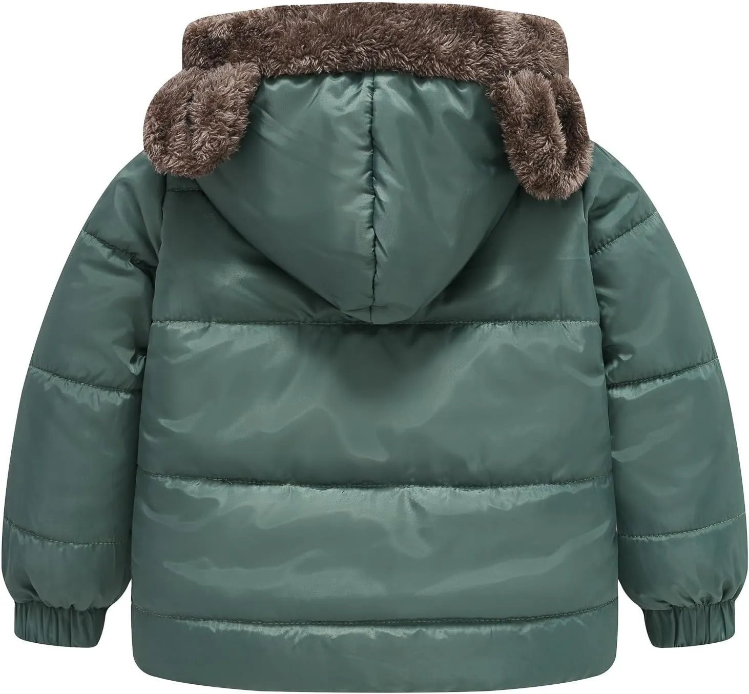 Boys and Girls Middle Children Solid Color Ears Cute Pocket Short Cotton Padded Children's Coat Boy Coat Winter Clothes