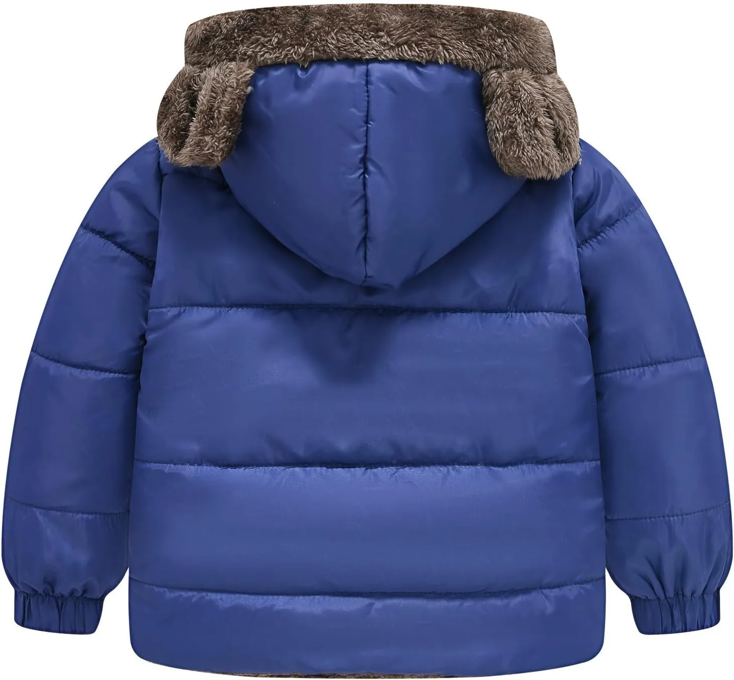 Boys and Girls Middle Children Solid Color Ears Cute Pocket Short Cotton Padded Children's Coat Boy Coat Winter Clothes