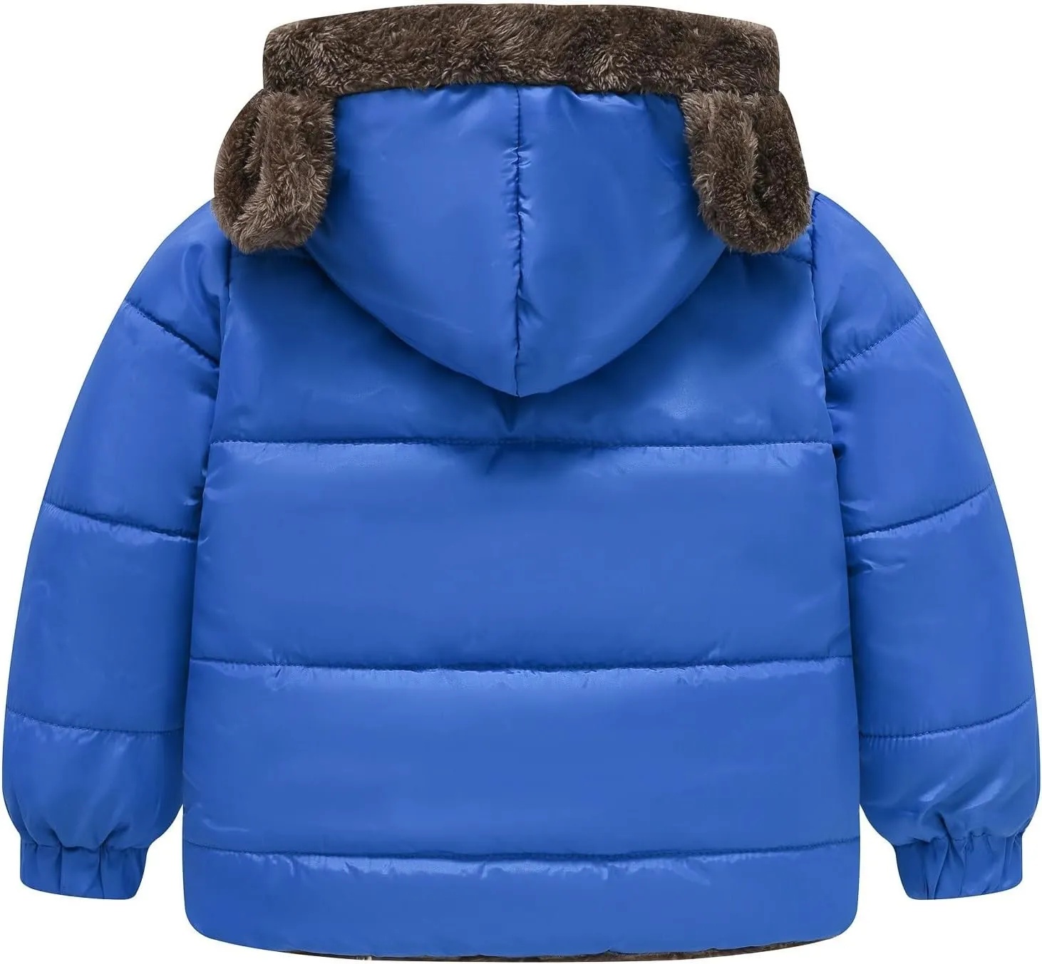 Boys and Girls Middle Children Solid Color Ears Cute Pocket Short Cotton Padded Children's Coat Boy Coat Winter Clothes