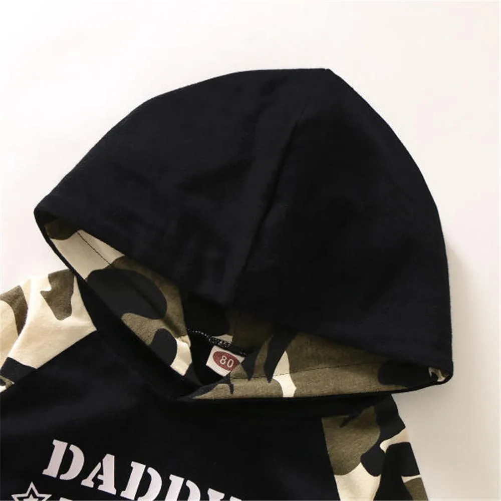 Boys Camouflage Long Sleeve Hooded Tops & Pants