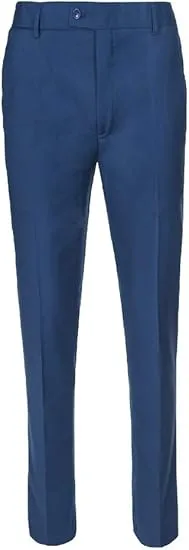 Boys Dress Pants Flat-Front Skinny fit Slacks - Poly Rayon Giovanni Uomo New Blue 7