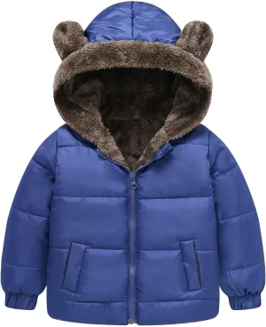 Boys Girls Solid Color Ears Cute Puffer Pocket Children Short Cotton Padded Childrens Coat Snow 9 Month Old Coat Boys