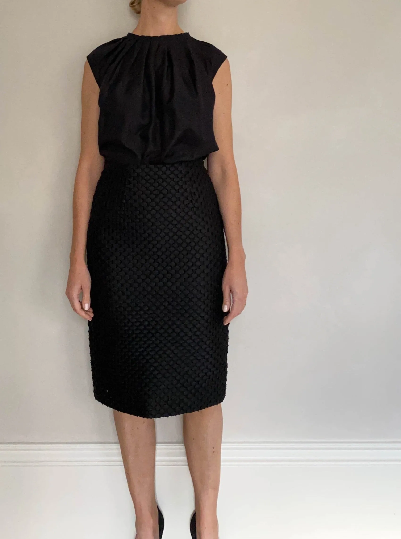 BURBERRY Fil Coup Pencil Skirt UK6