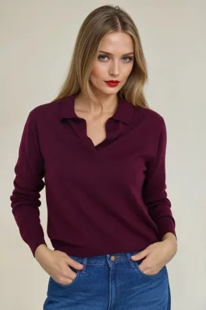 Burgundy Collared Pullover