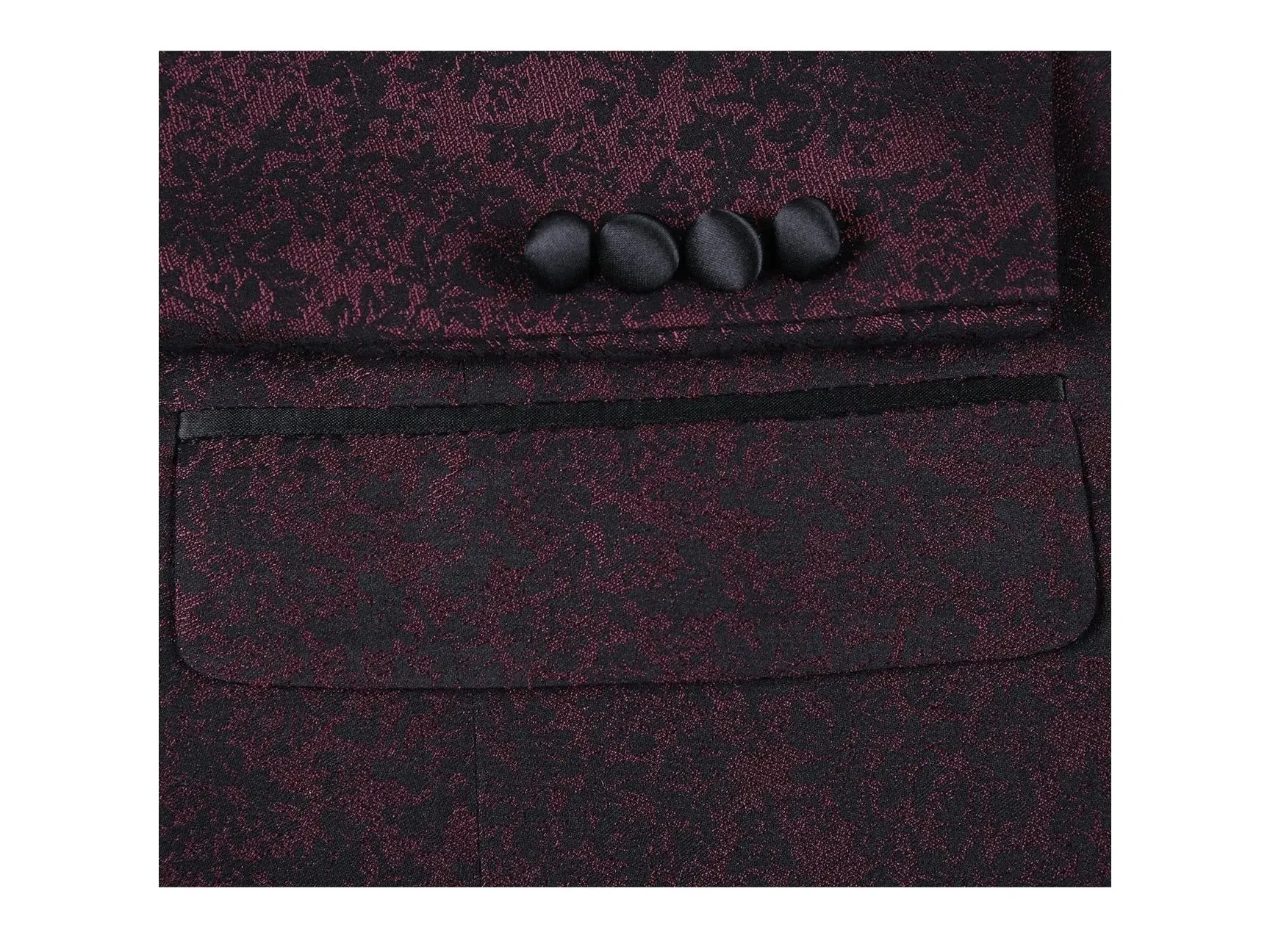 Burgundy Pattern Peak Lapel Dinner Jacket Tuxedo Rental