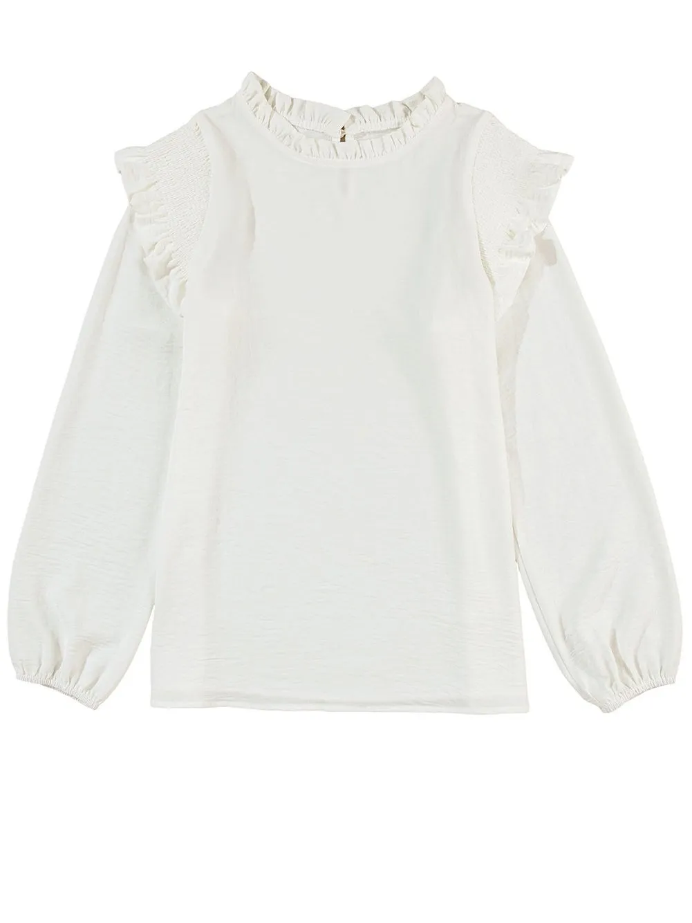 Captivating White Ruffle Top