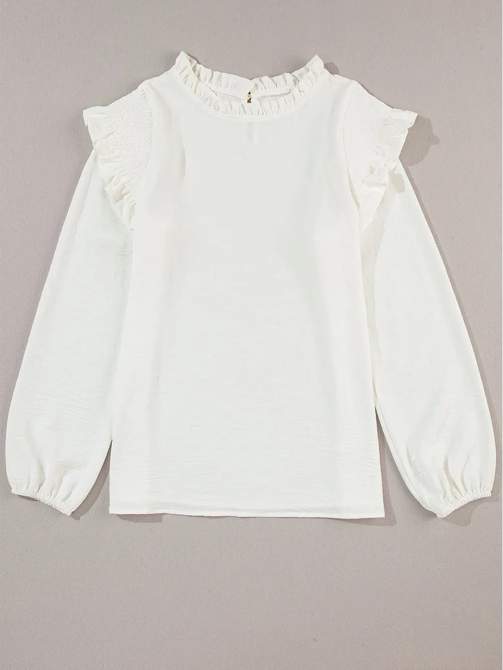 Captivating White Ruffle Top