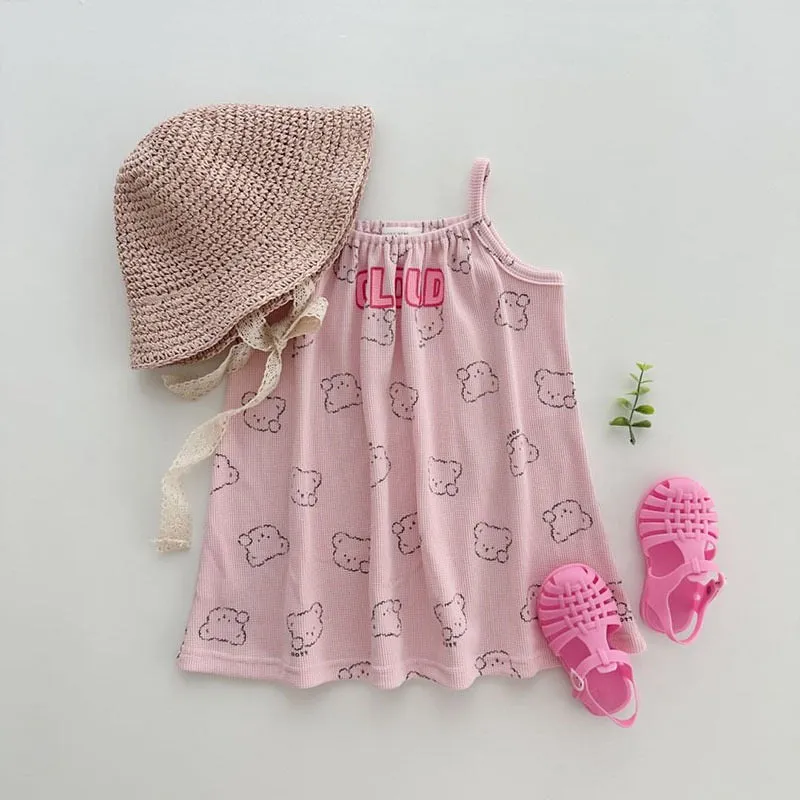 Cloud Bear Waffle Baby Sleeveless Camisole Dress