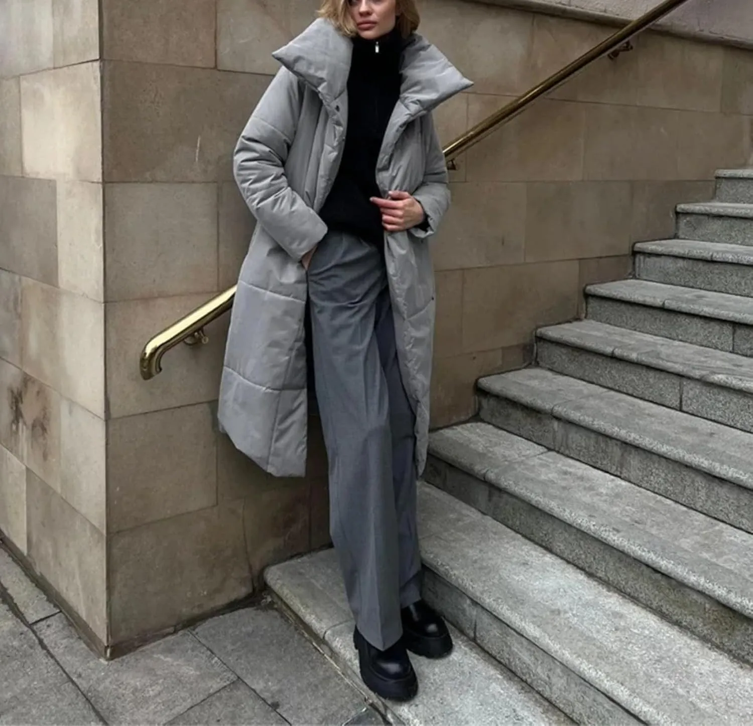 Dawery Women Loose Thicken Jackets Parkas Winter Coats Oversized Warm Long Belt Puffer Jackets Ladies Cotton Padded Jacket
