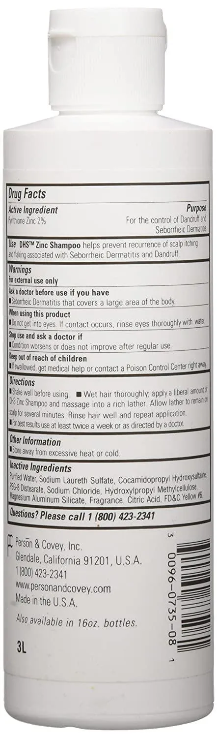 DHS Zinc Shampoo, 8 oz*