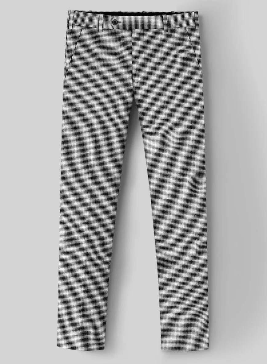 Dogtooth Wool Light Gray Pants