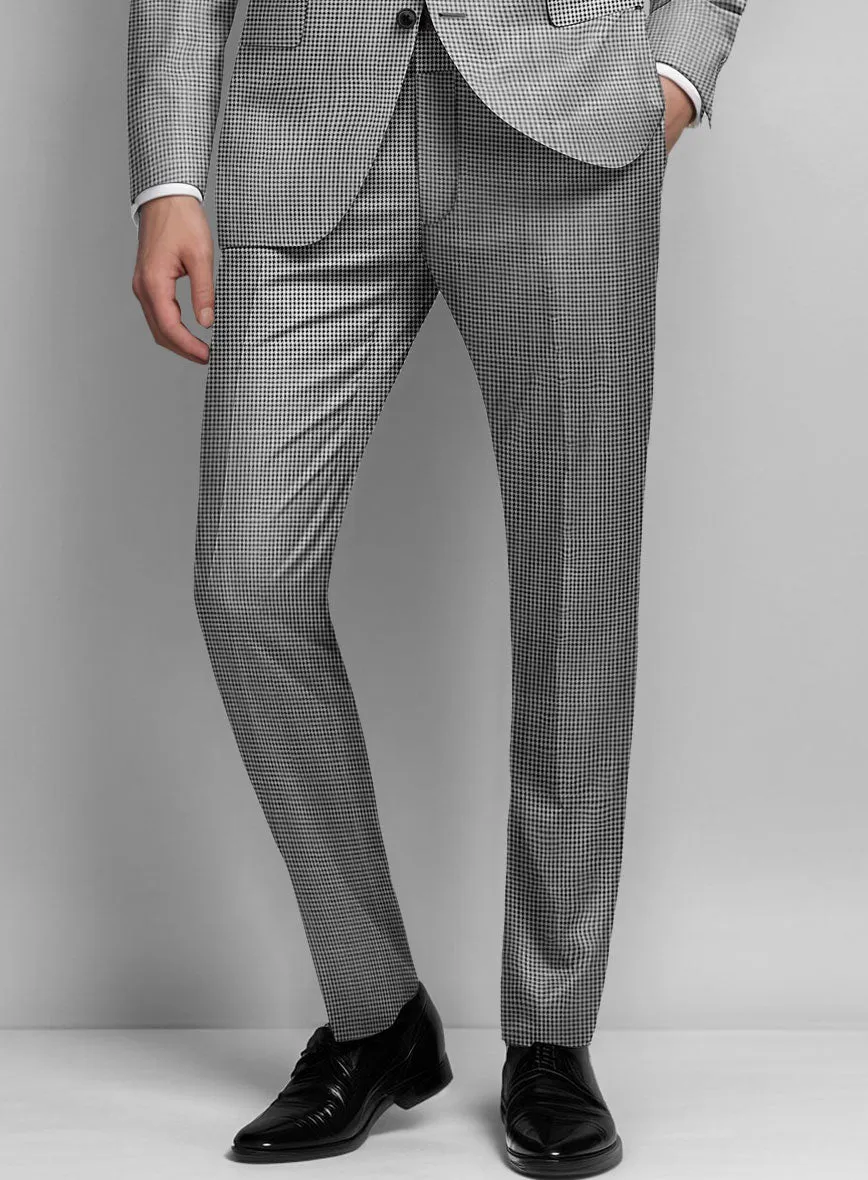 Dogtooth Wool Light Gray Pants