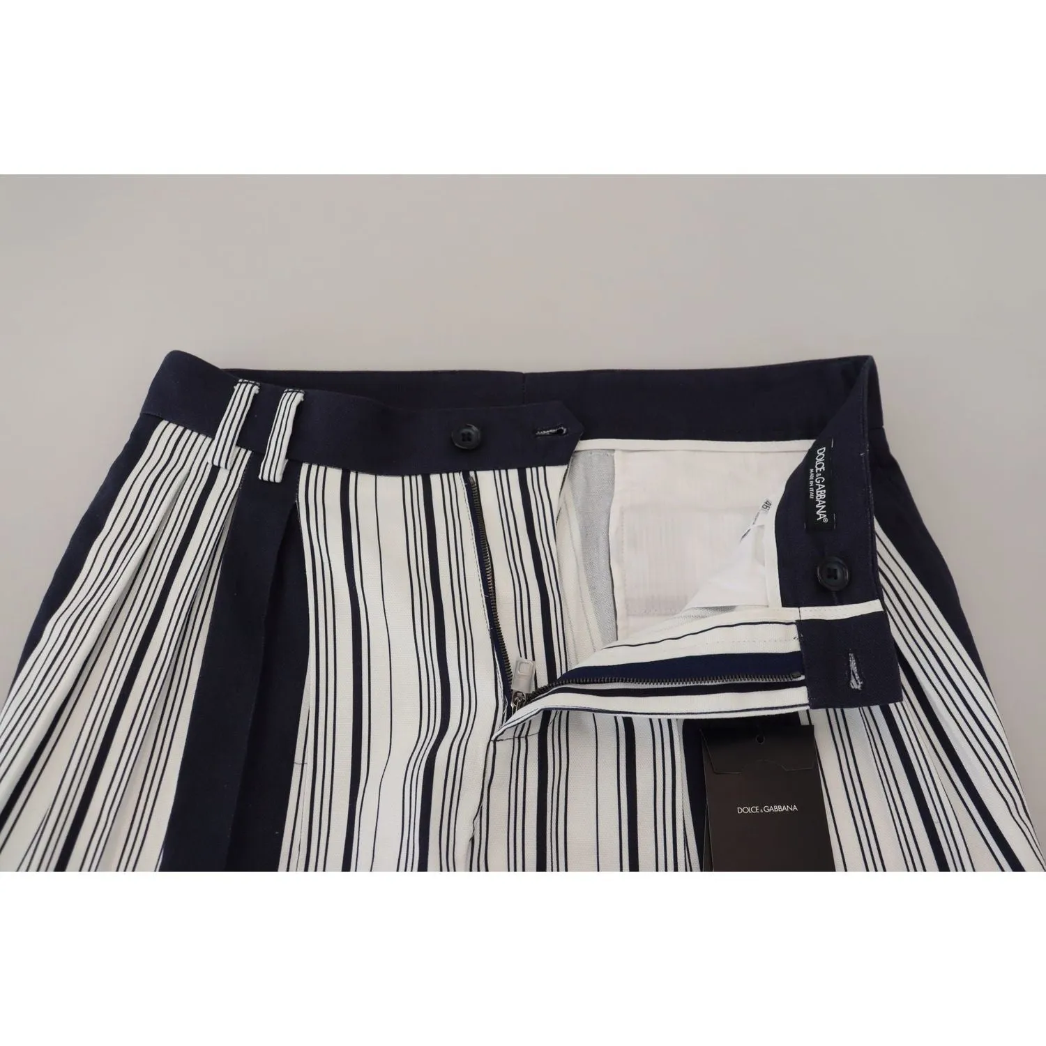 Dolce & Gabbana Elegant Striped Cotton Pants for Men