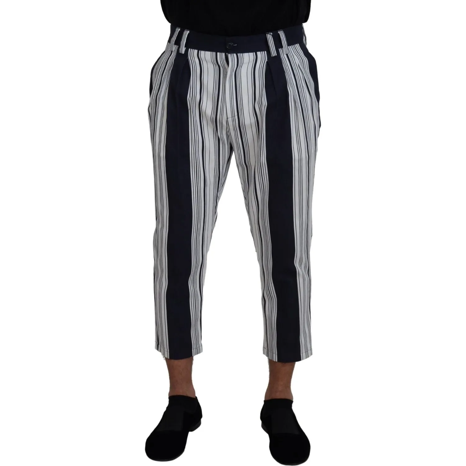 Dolce & Gabbana Elegant Striped Cotton Pants for Men