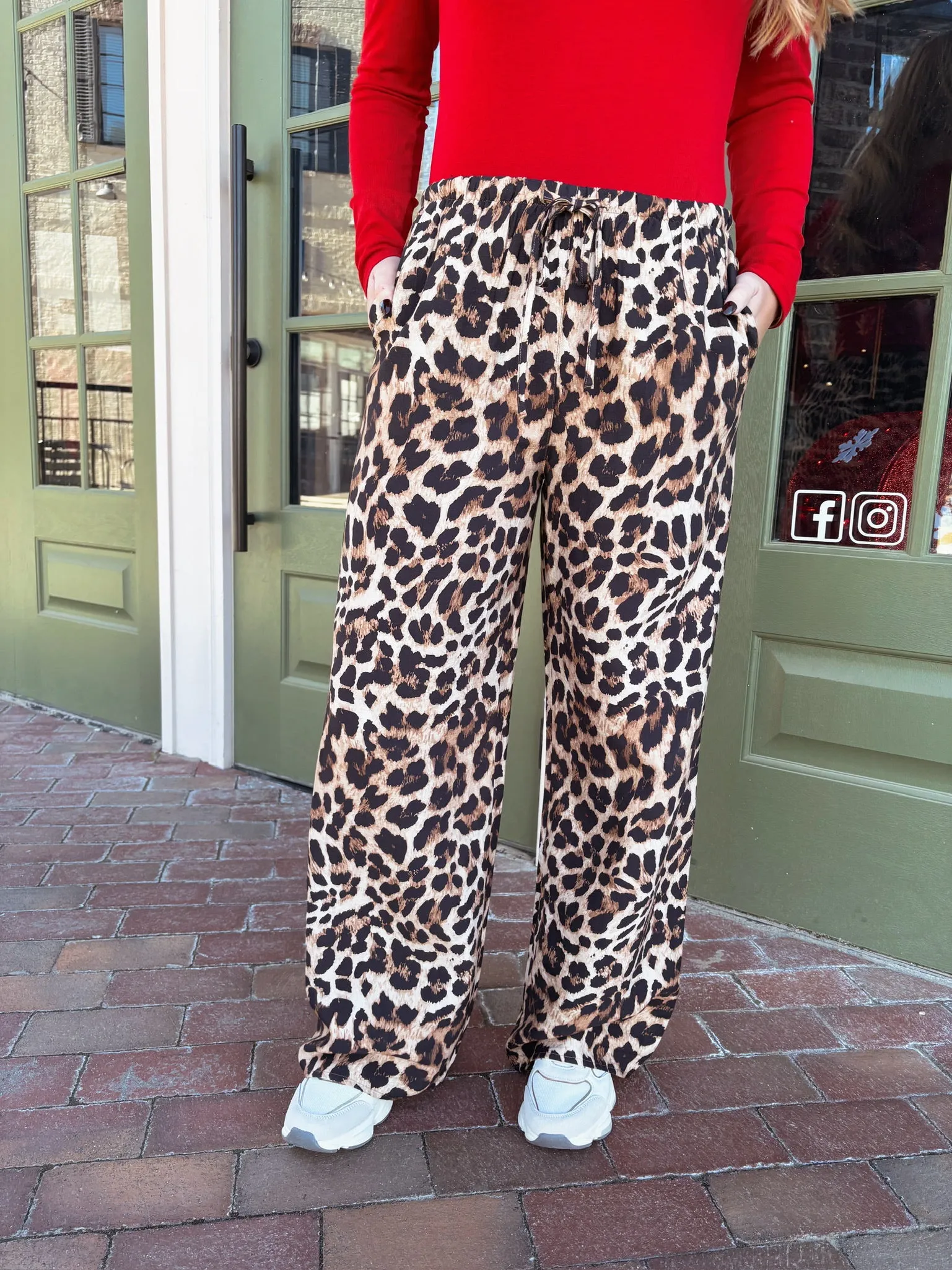 Eesome | Charlotte Cheetah Straight Pants Brown