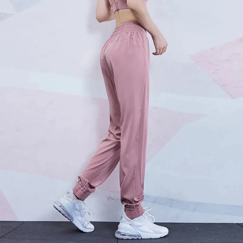 Elastic Waist Fitness Training Loose Solid Sweatpants