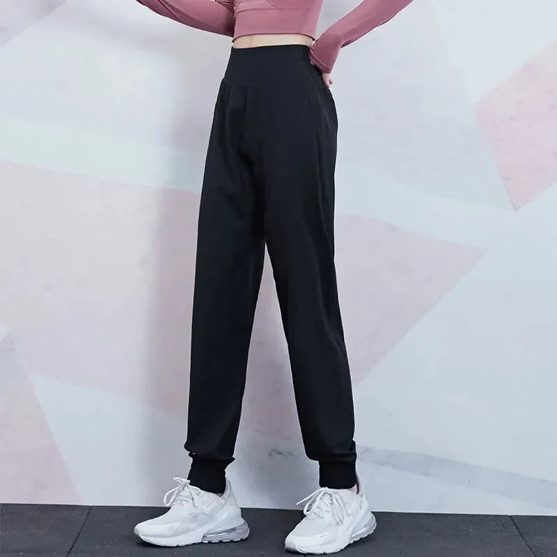 Elastic Waist Fitness Training Loose Solid Sweatpants