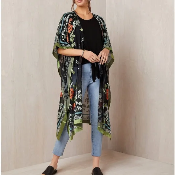 Embroidered Floral Kimono