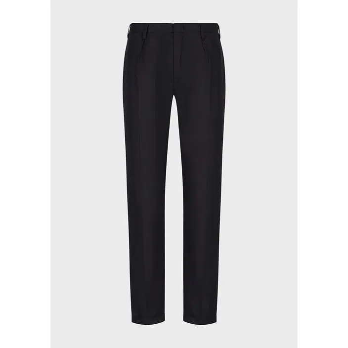 EMPORIO ARMANI LIGHTWEIGHT LYOCELL-BLEND SATIN CHINOS