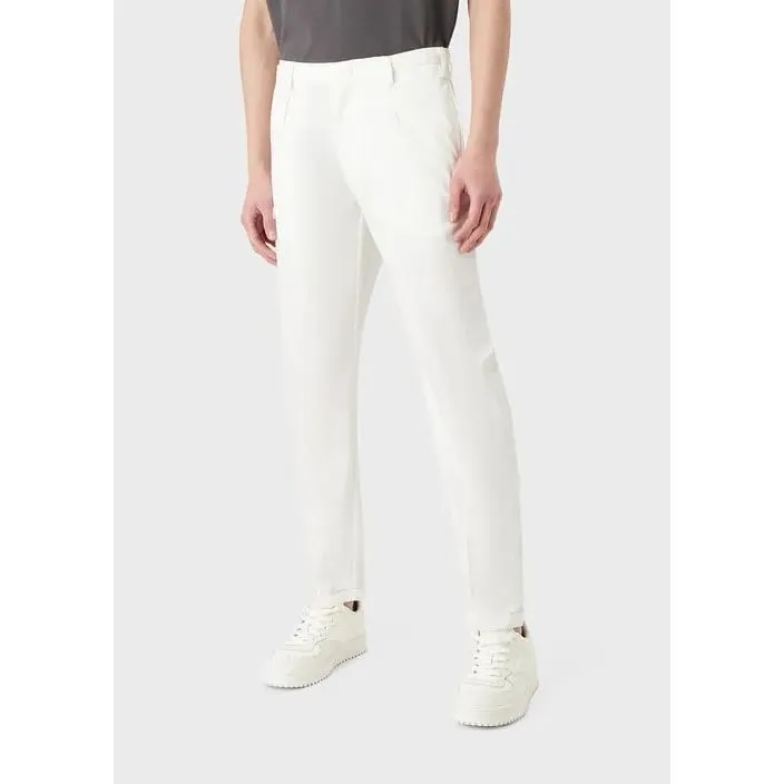 EMPORIO ARMANI LIGHTWEIGHT LYOCELL-BLEND SATIN CHINOS