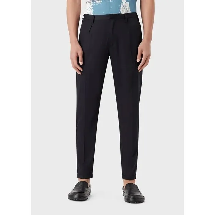 EMPORIO ARMANI LIGHTWEIGHT LYOCELL-BLEND SATIN CHINOS