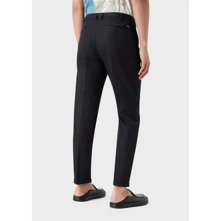 EMPORIO ARMANI LIGHTWEIGHT LYOCELL-BLEND SATIN CHINOS