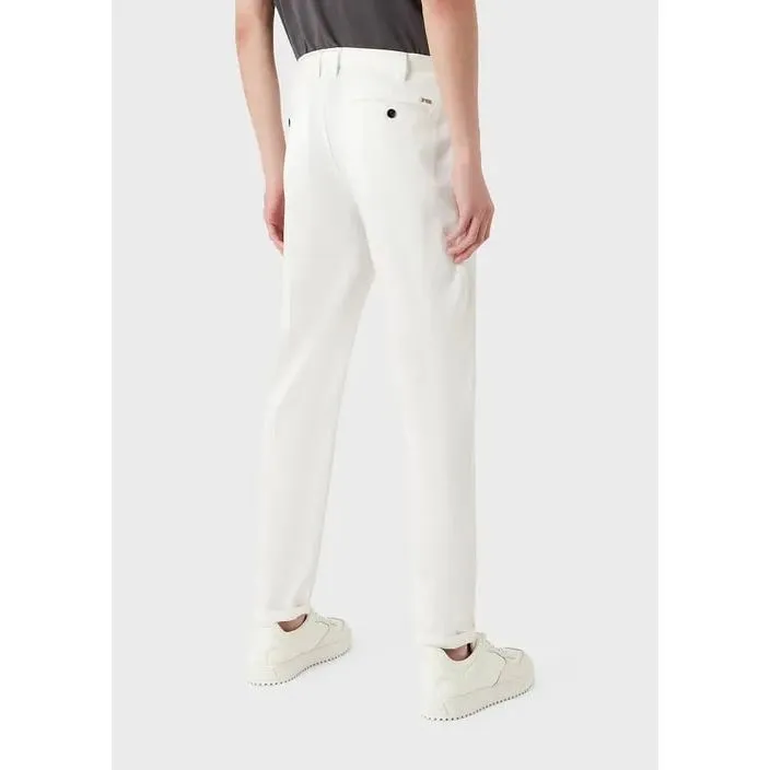 EMPORIO ARMANI LIGHTWEIGHT LYOCELL-BLEND SATIN CHINOS